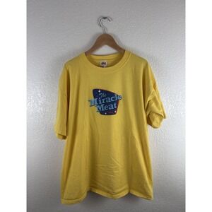 Vintage Spam Promo The Miracle Meat T Shirt 70s Y2K Yellow Size XL - *READ*